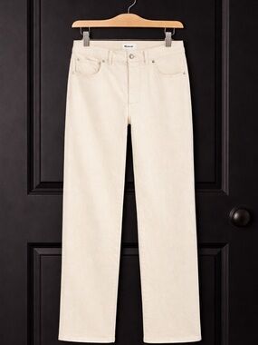 Madewell Straight-Leg Jeans in Cream Sz 33